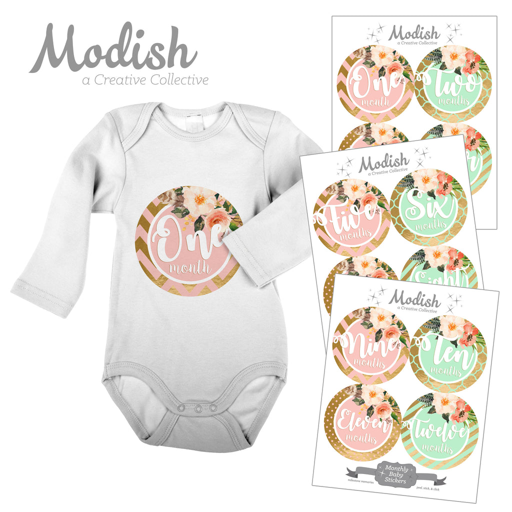 Cheetah Print Baby Month Stickers – iCustomLabel