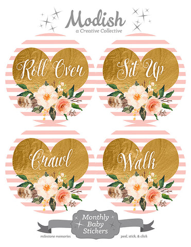 12 Birth Month Floral Stickers